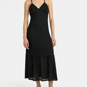 No Boundaries Long Black Lace Dress